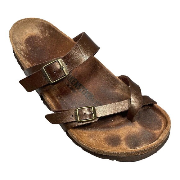 Birkenstock Shoes - Birkenstock Mayari 41 Womens 10 Mens 8 Comfort Toe Loop Thong Cork Sandal Bronze